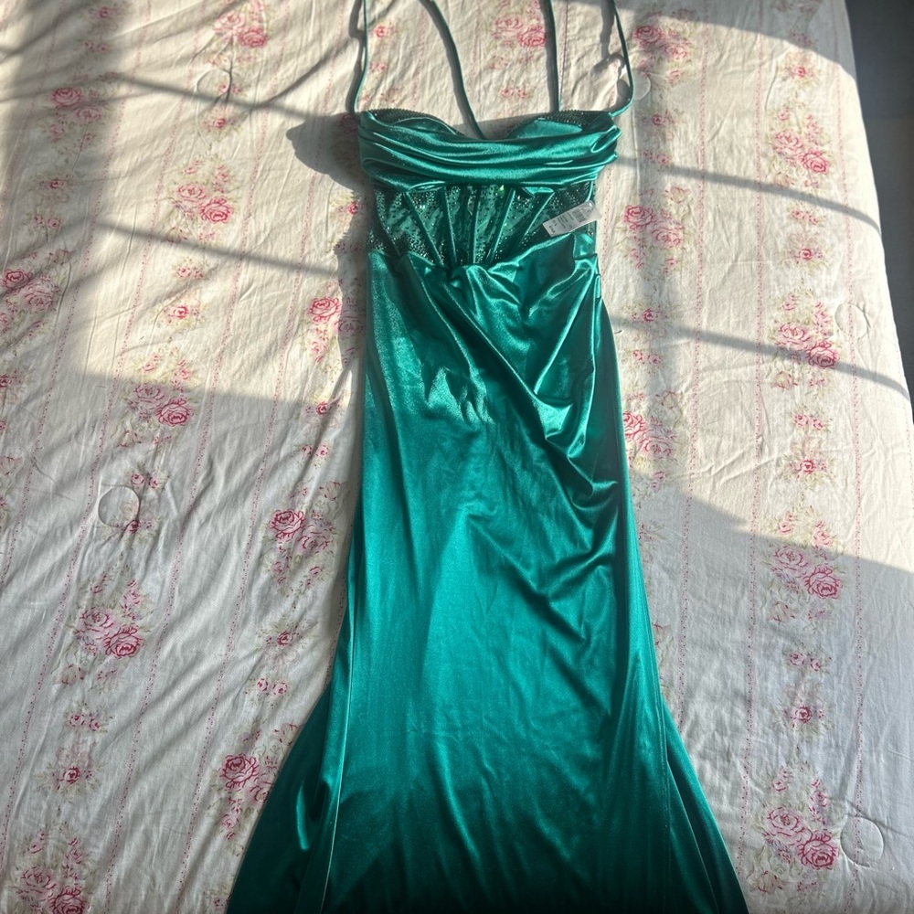Elegant Teal Prom Dress